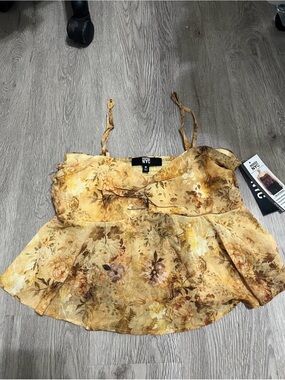 Yellow floral babydoll top